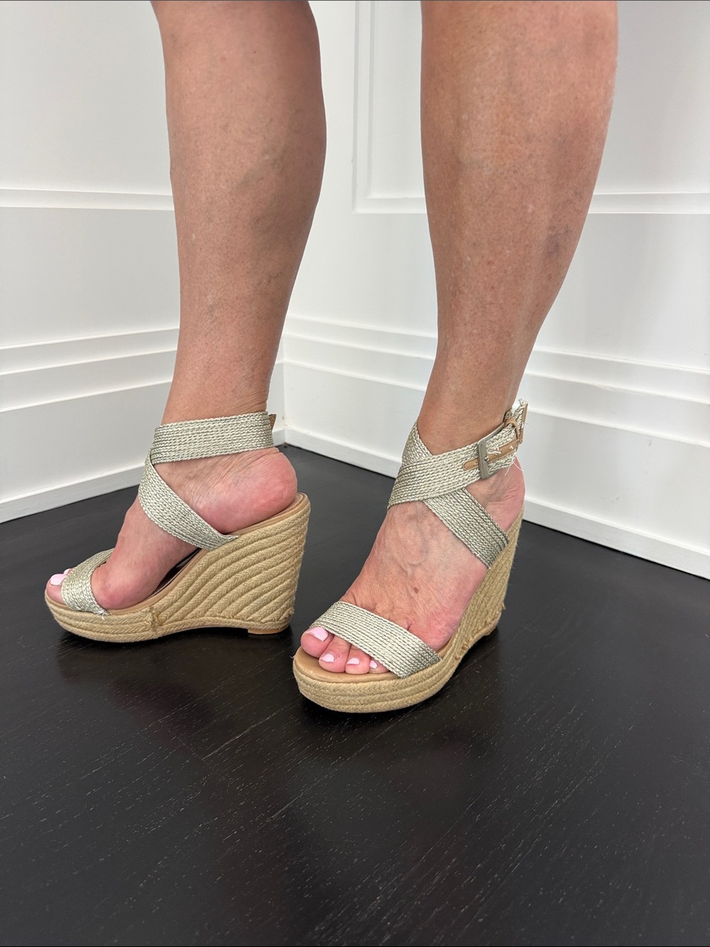 Saks Fifth Avenue Woven Wedge Heels Size 9